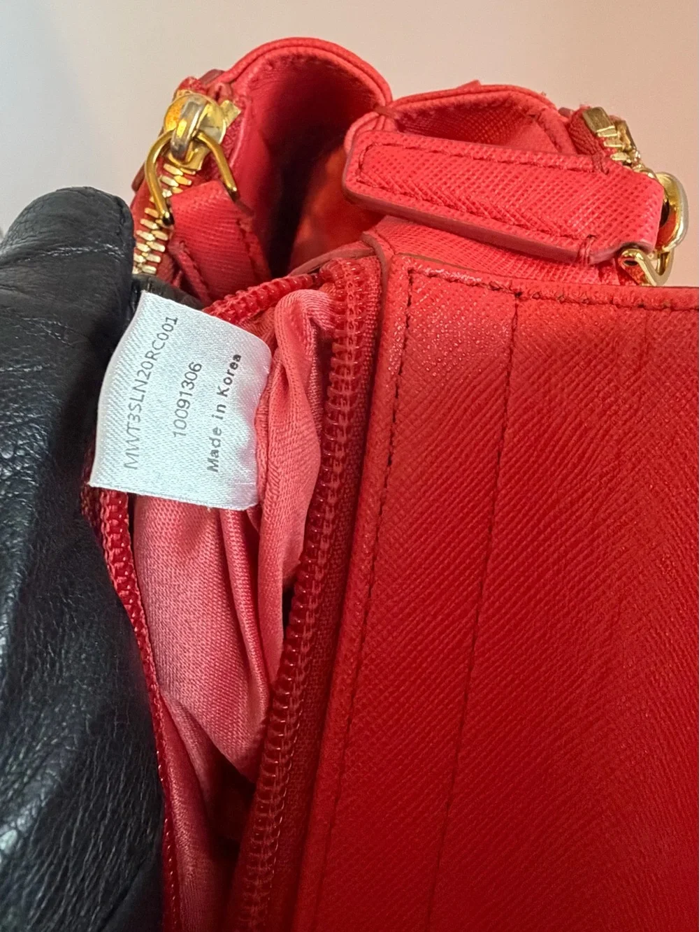 MCM Leather Double-Handle Satchel with Gold Hardware